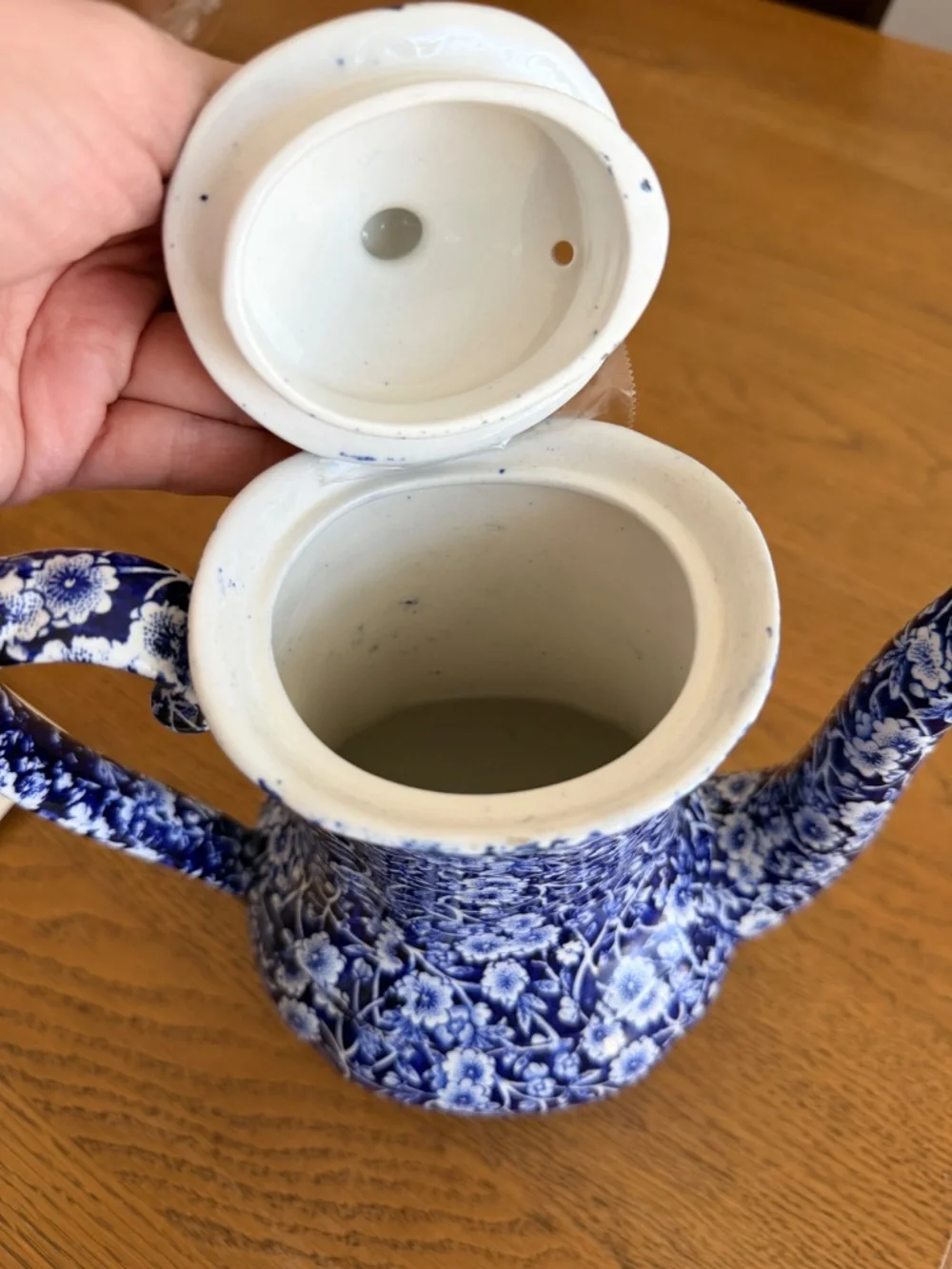 Rare, Vintage Burleigh Blue Calico Coffee Pot